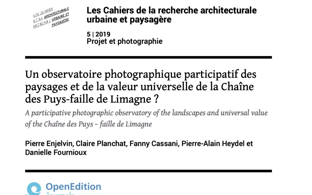 Publication concernant « L&rsquo;Observatoire dynamique des Paysages de la Chaîne des Puys – Faille de Limagne »